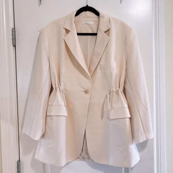 NEW Oak + Fort oversized blazer spring coat (fits S-M, waist thinning design) - Picture 2 of 6